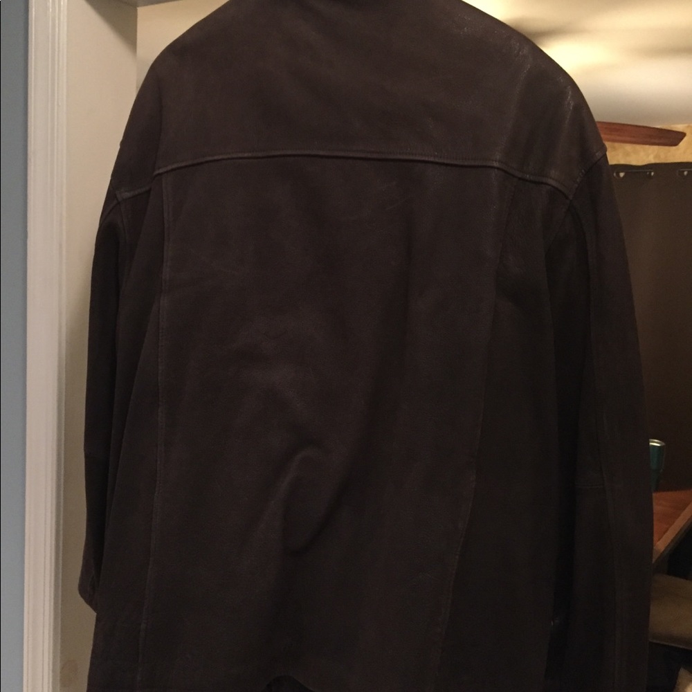 Dark Brown Leather Coat. Great Quality. XL